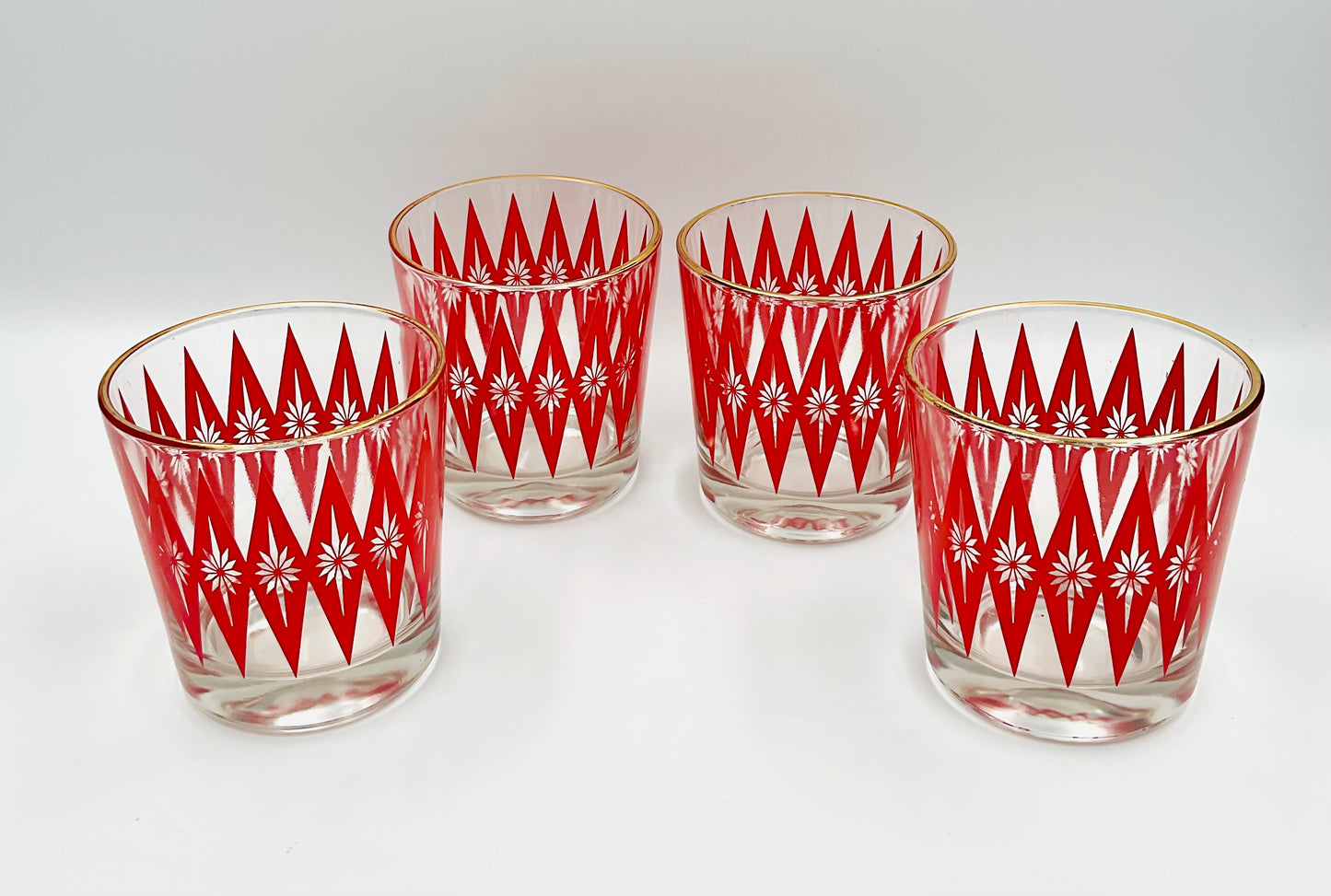 Jeannette Glass Red Starburst Glasses