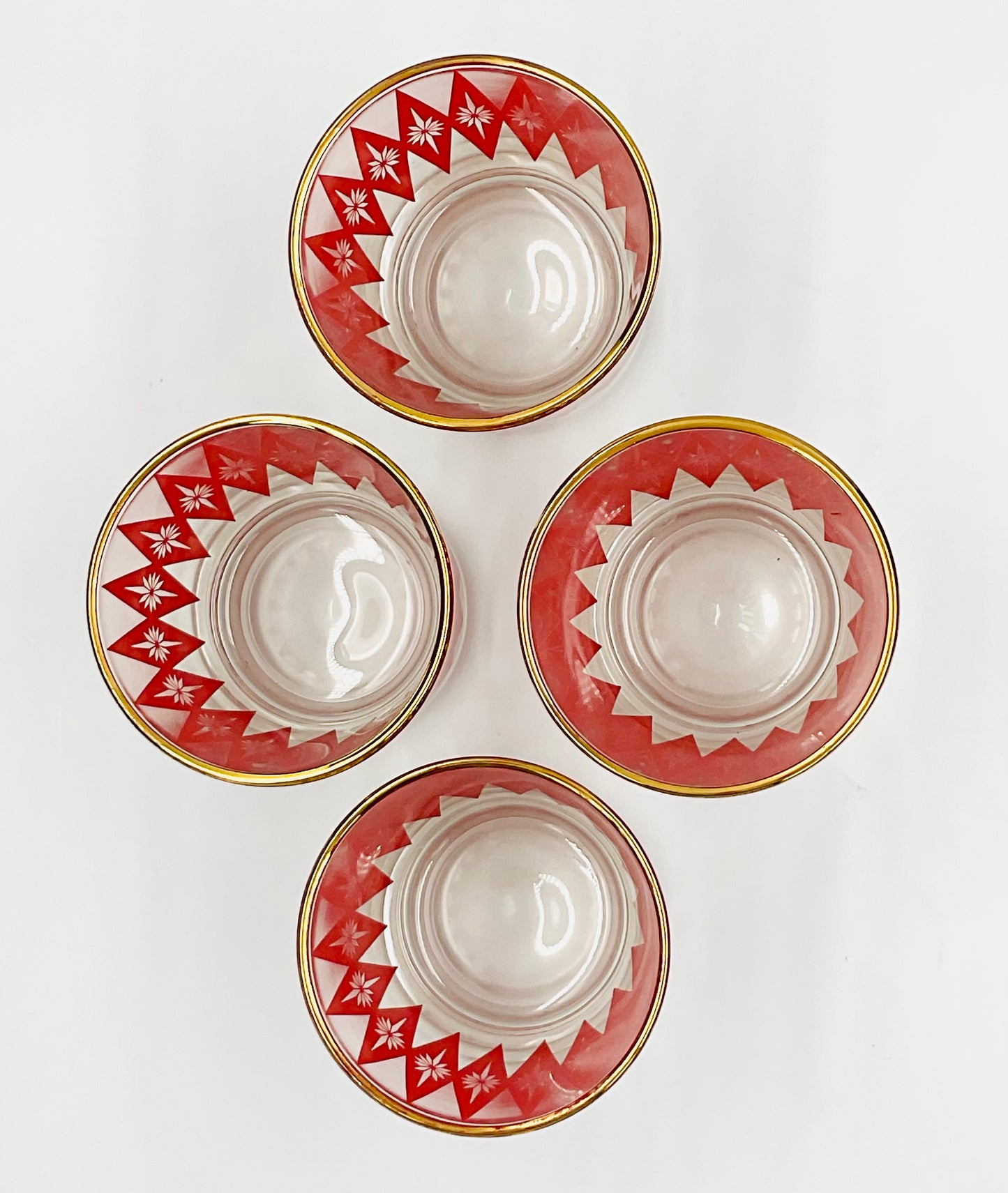 Jeannette Glass Red Starburst Glasses