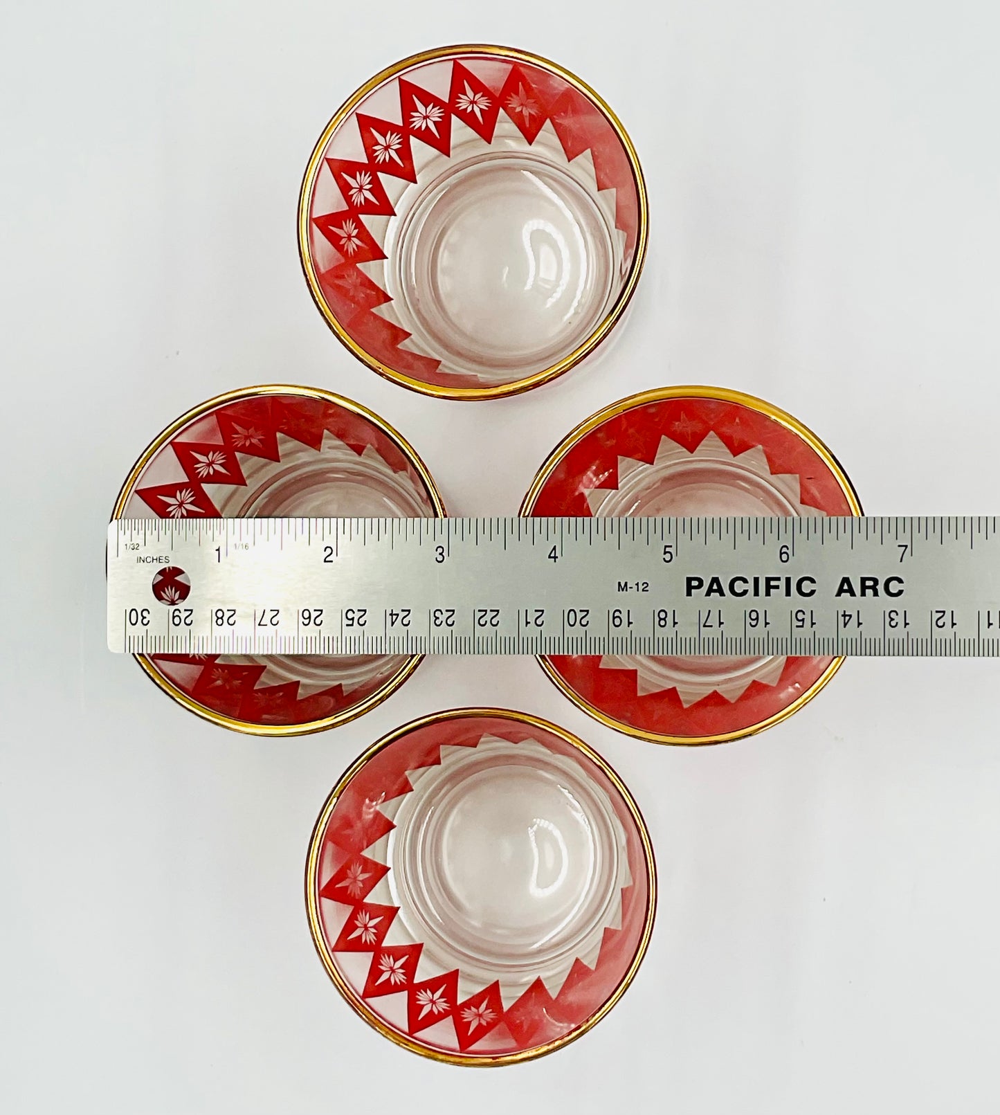 Jeannette Glass Red Starburst Glasses