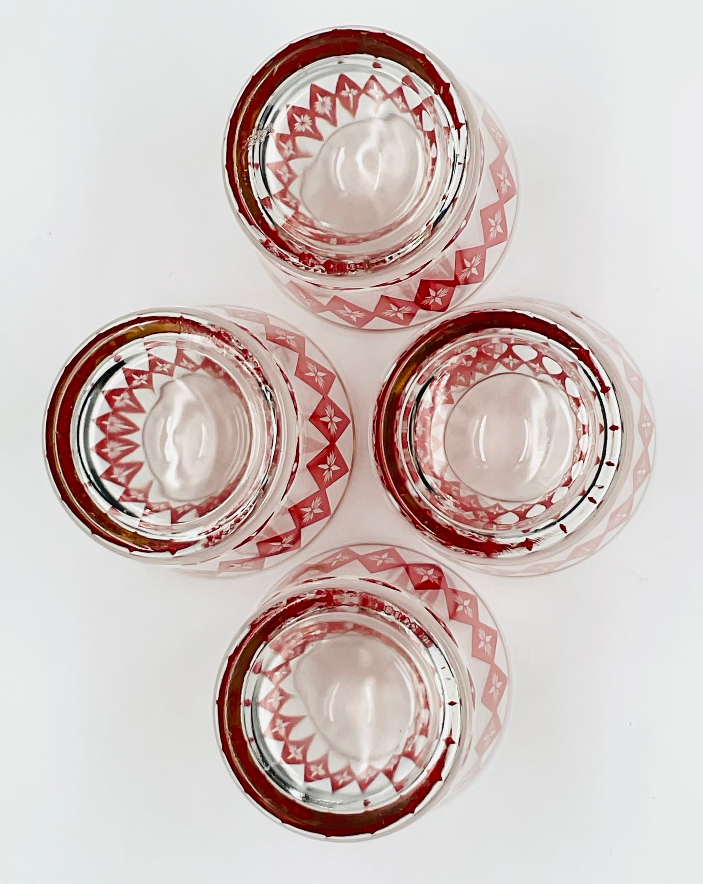 Jeannette Glass Red Starburst Glasses