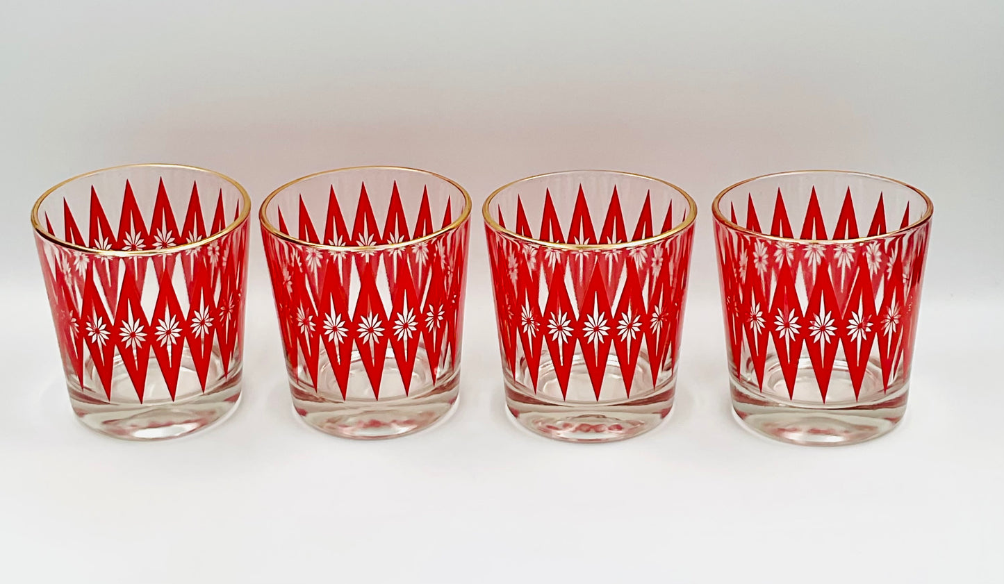 Jeannette Glass Red Starburst Glasses