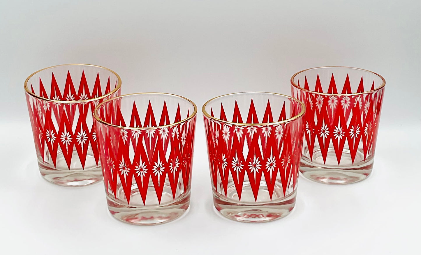 Jeannette Glass Red Starburst Glasses