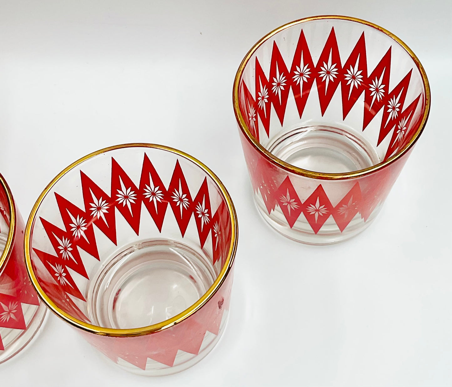 Jeannette Glass Red Starburst Glasses