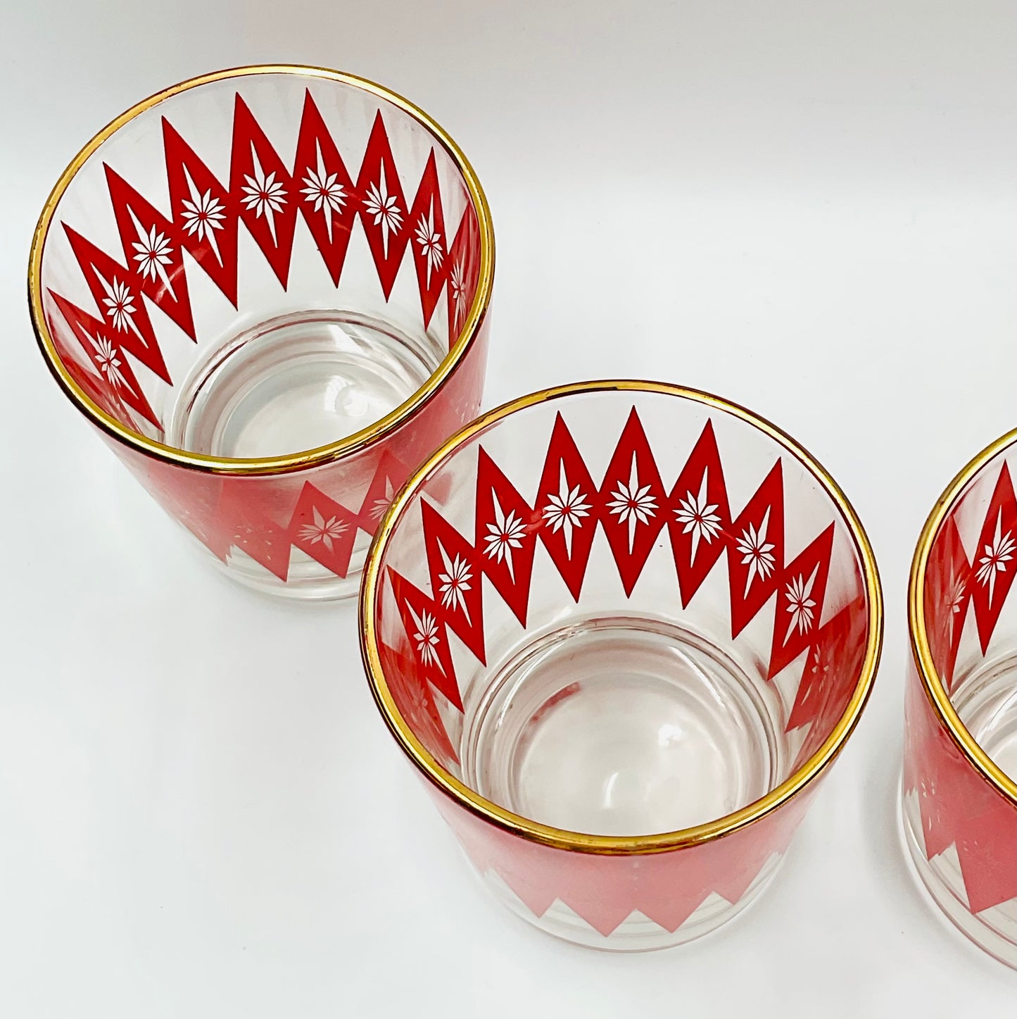 Jeannette Glass Red Starburst Glasses