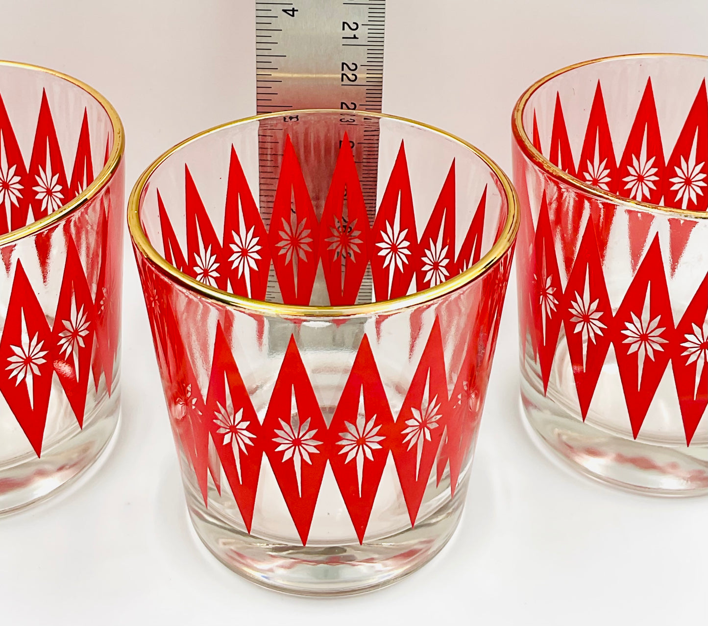 Jeannette Glass Red Starburst Glasses