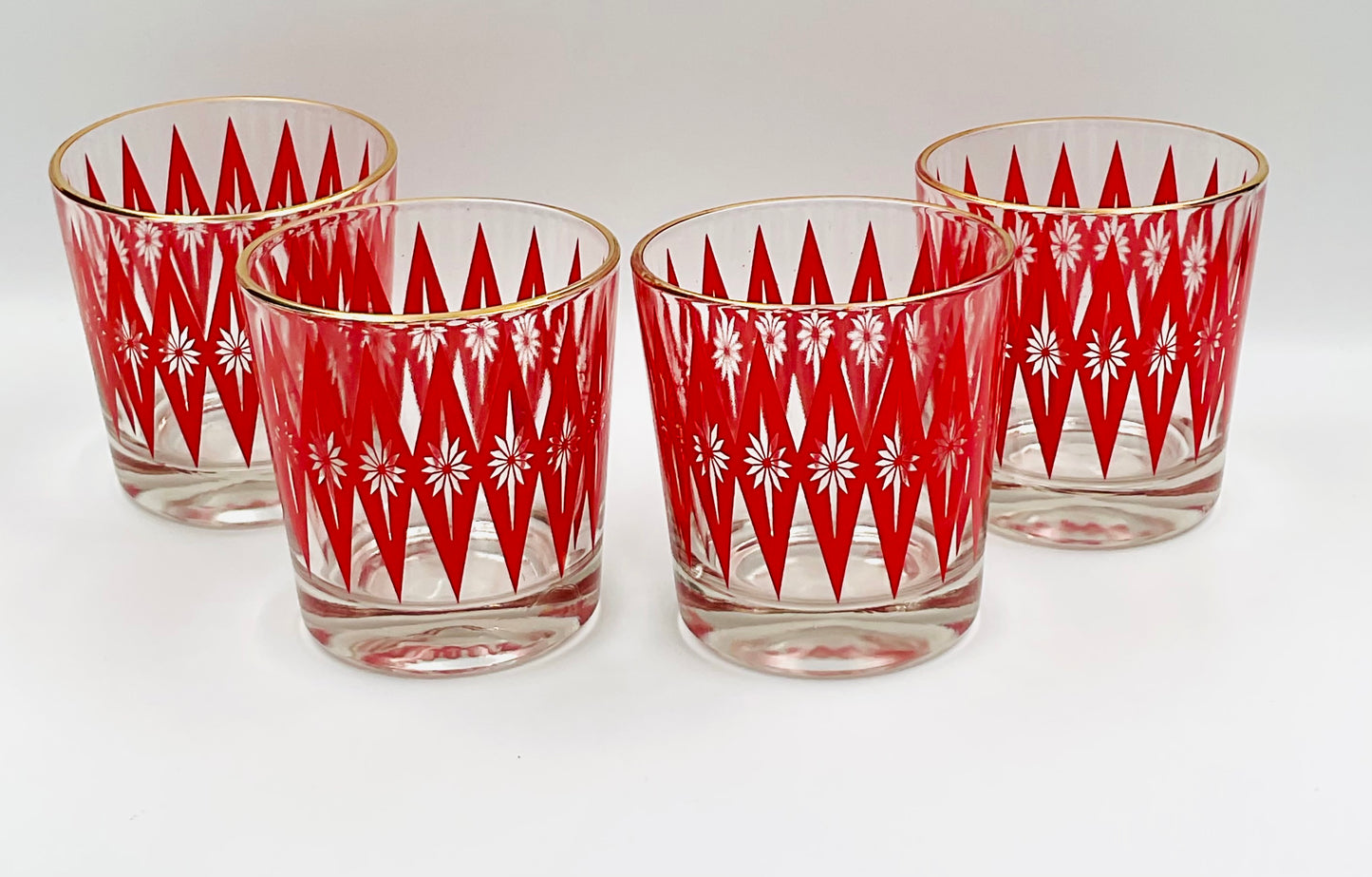 Jeannette Glass Red Starburst Glasses
