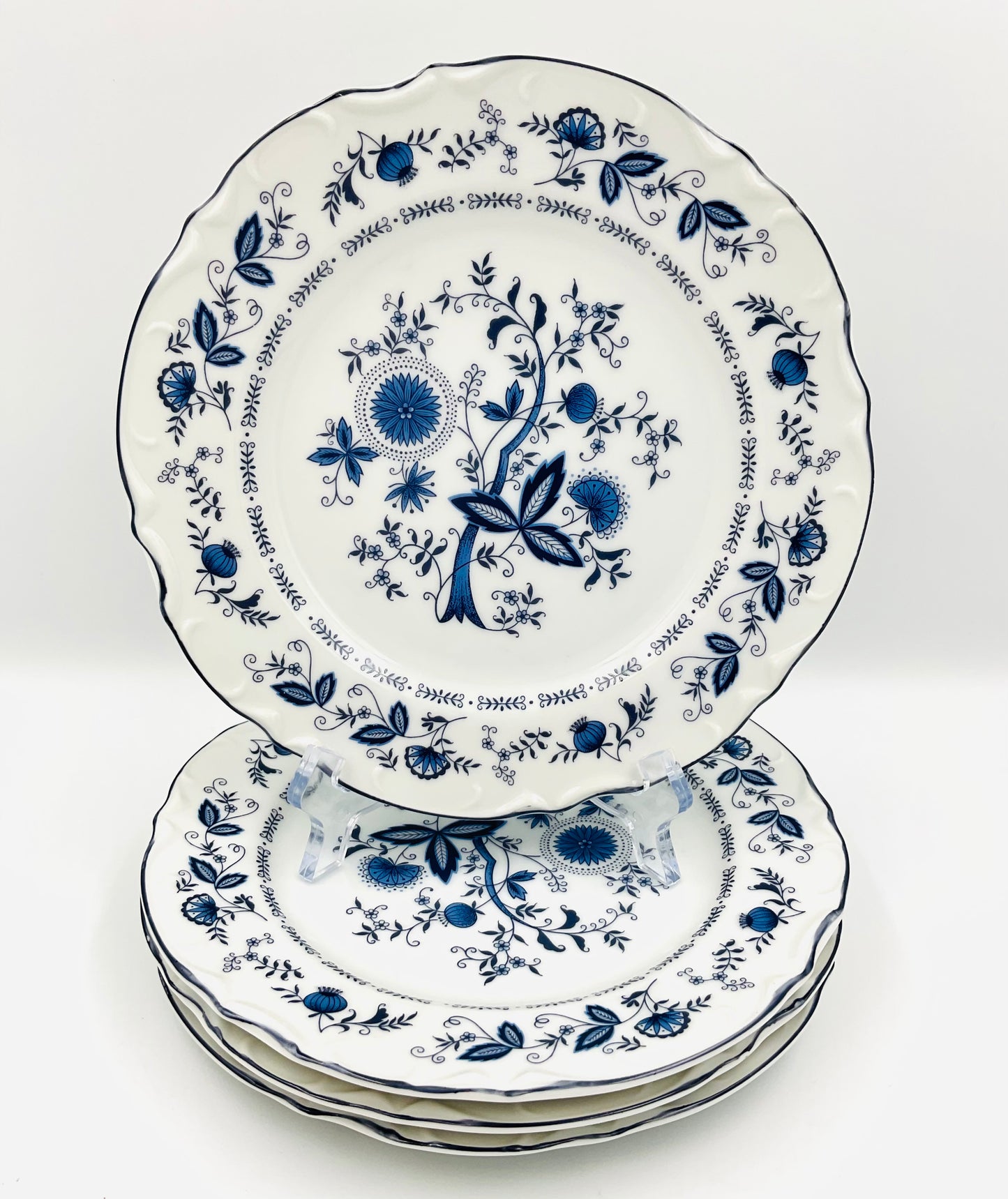 Vintage Sone China Salad Plate in Blue Onion Pattern - Set of 4