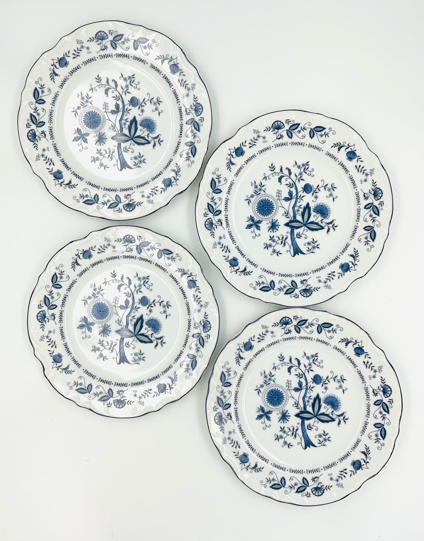Vintage Sone China Salad Plate in Blue Onion Pattern - Set of 4