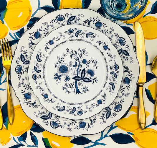 Vintage Sone China Salad Plate in Blue Onion Pattern - Set of 4