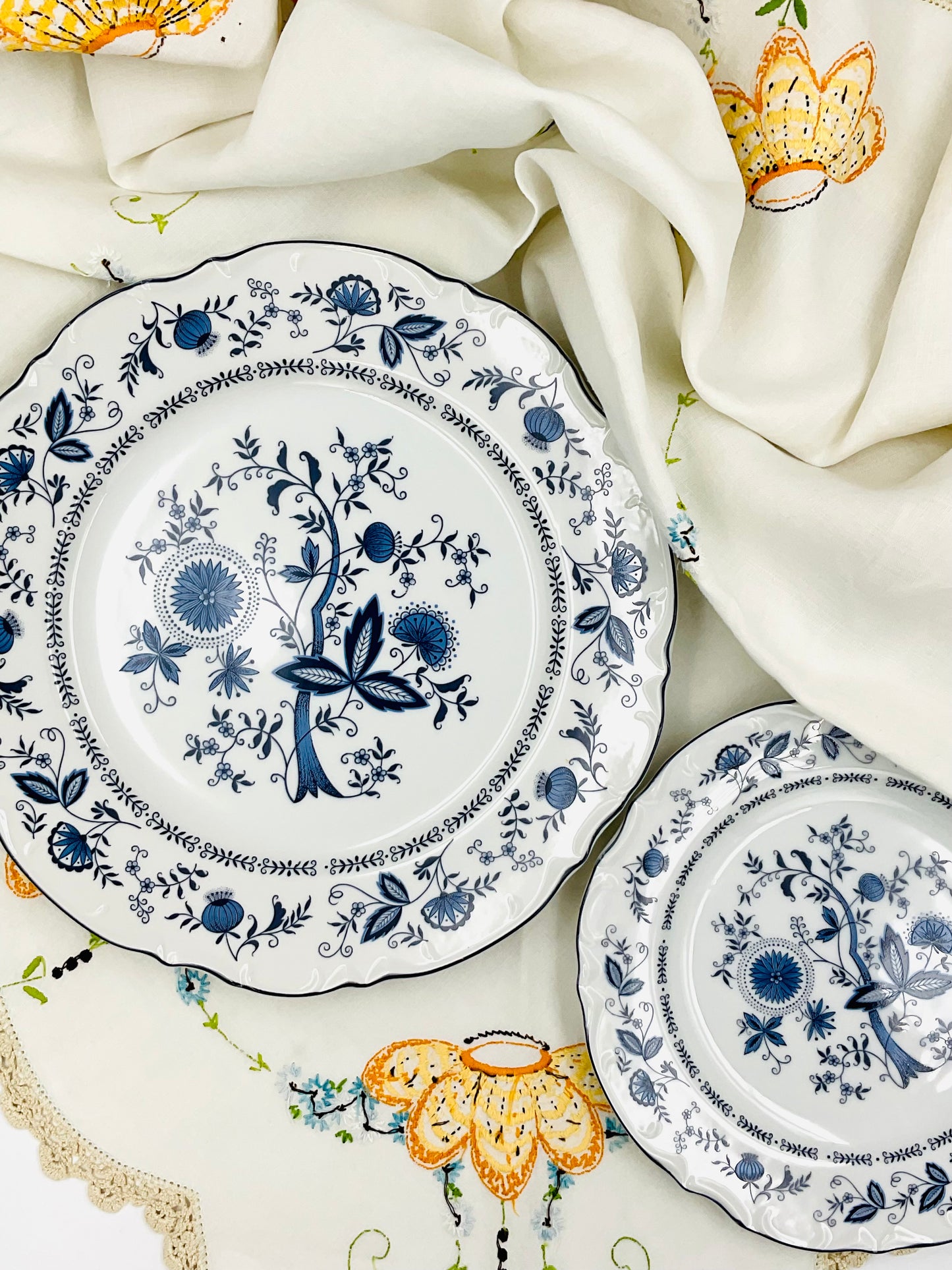 Vintage Sone China Salad Plate in Blue Onion Pattern - Set of 4