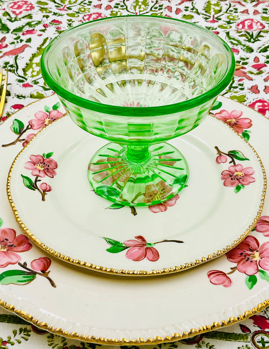 Vintage Anchor Hocking Block Optic Sherbet Cups - Set of 4