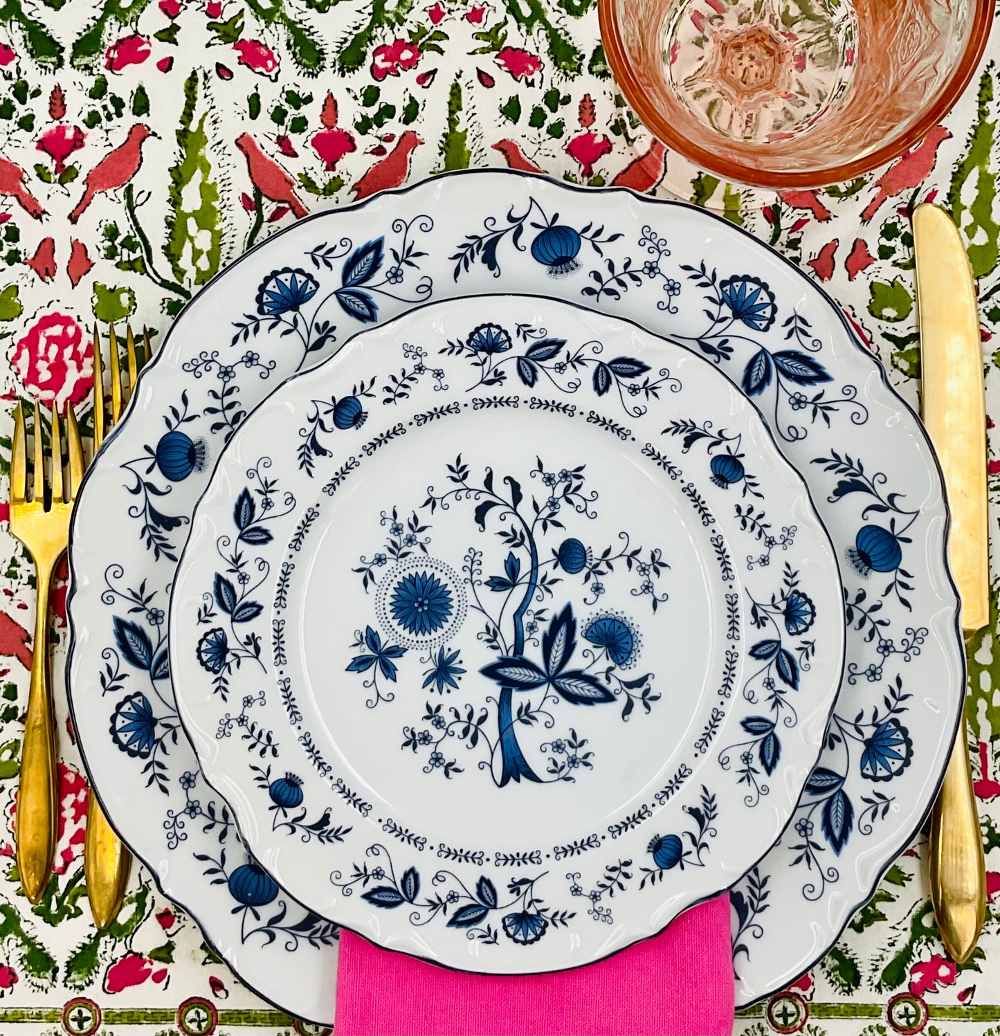 Vintage Sone China Salad Plate in Blue Onion Pattern - Set of 4