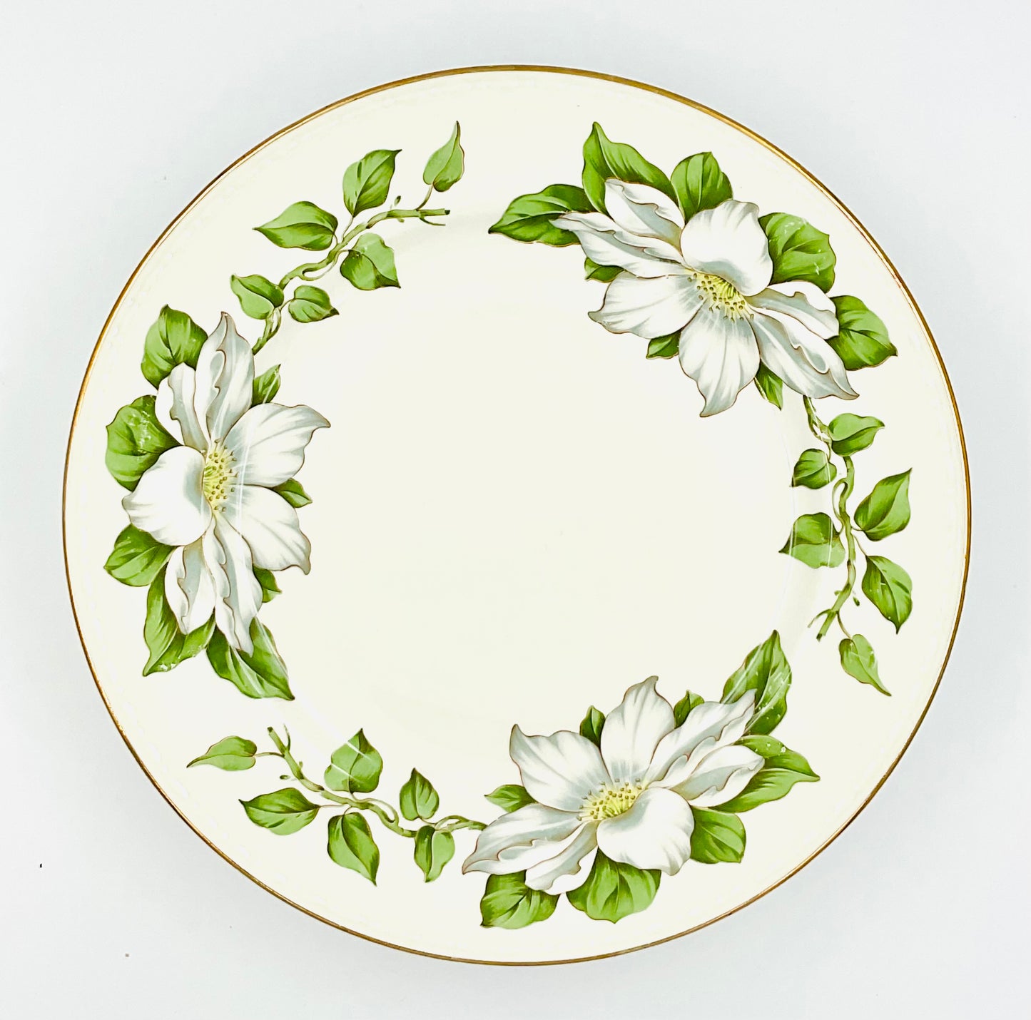 Vintage Homer Laughlin Eggshell Georgian Dinner Plates in Cotillion Pattern - Set of 2