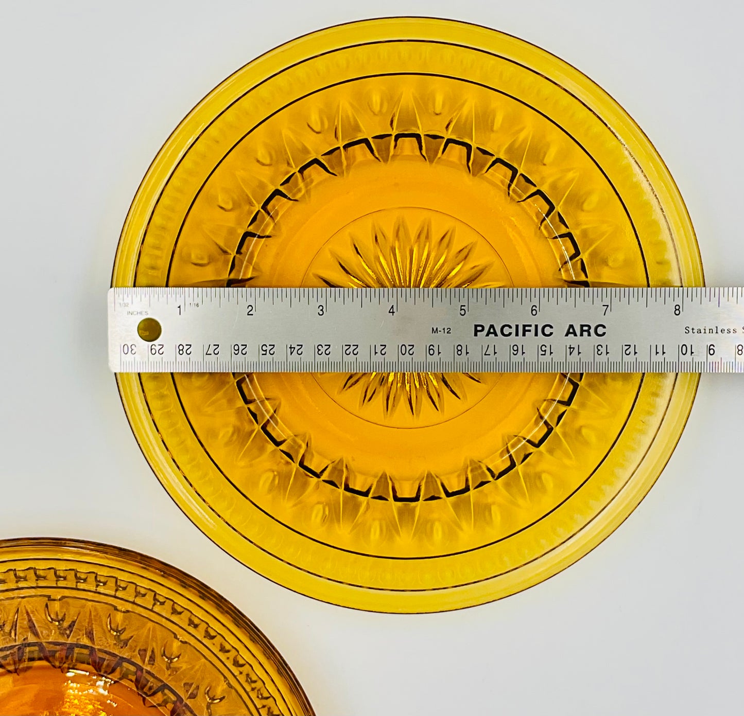 Vintage Indiana Glass Colony Park Lane Amber Salad Plate - Set of 3