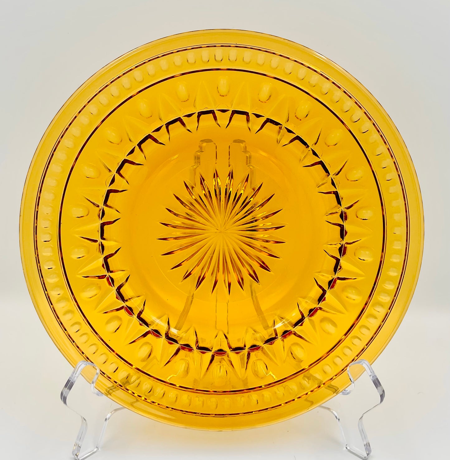 Vintage Indiana Glass Colony Park Lane Amber Salad Plate - Set of 3