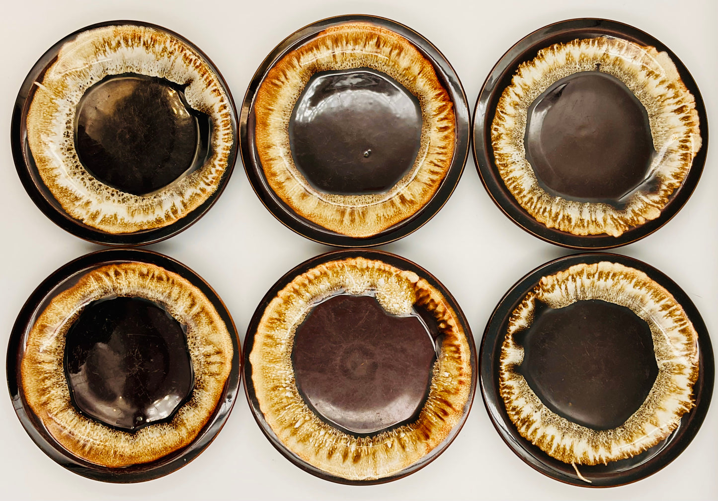 Pfaltzgraff Gourmet Brown Drip Glaze 7” Plate - Set of 6