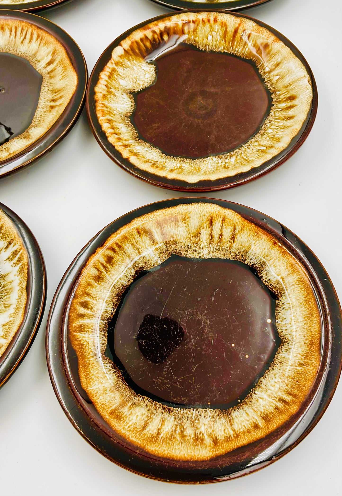 Pfaltzgraff Gourmet Brown Drip Glaze 7” Plate - Set of 6