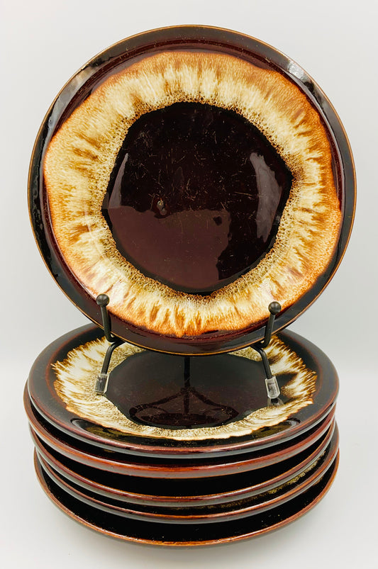 Pfaltzgraff Gourmet Brown Drip Glaze 7” Plate - Set of 6