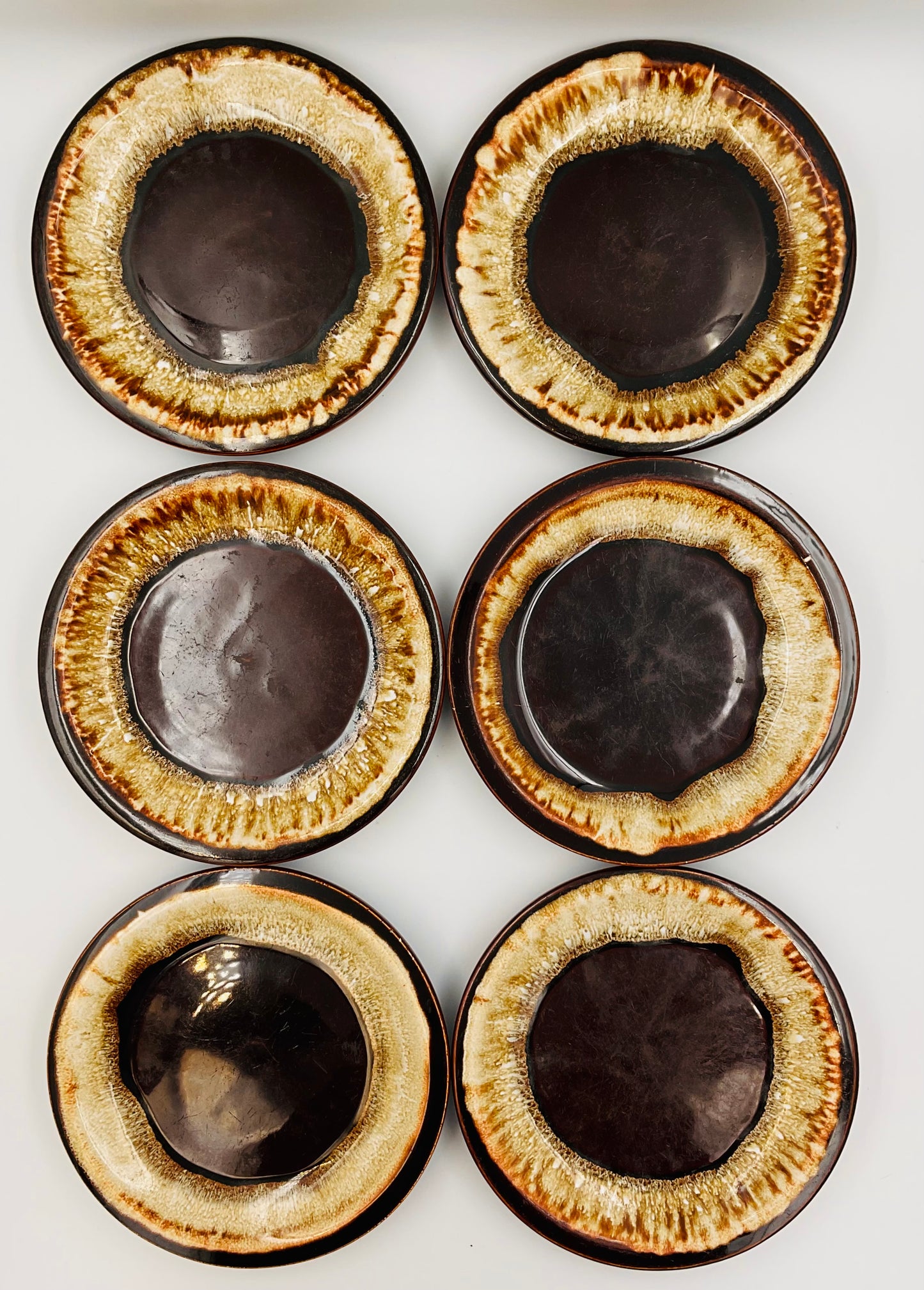 Pfaltzgraff Gourmet Brown Drip Glaze 7” Plate - Set of 6