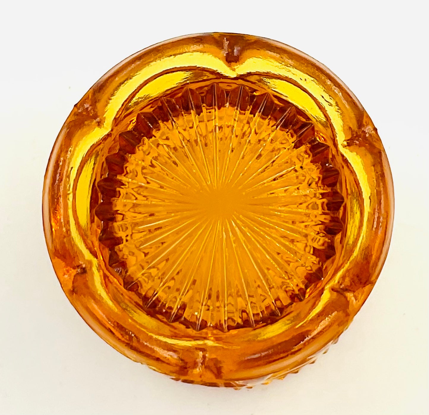 Vintage L.E. Smith Moon & Star Amber Toothpick Holder