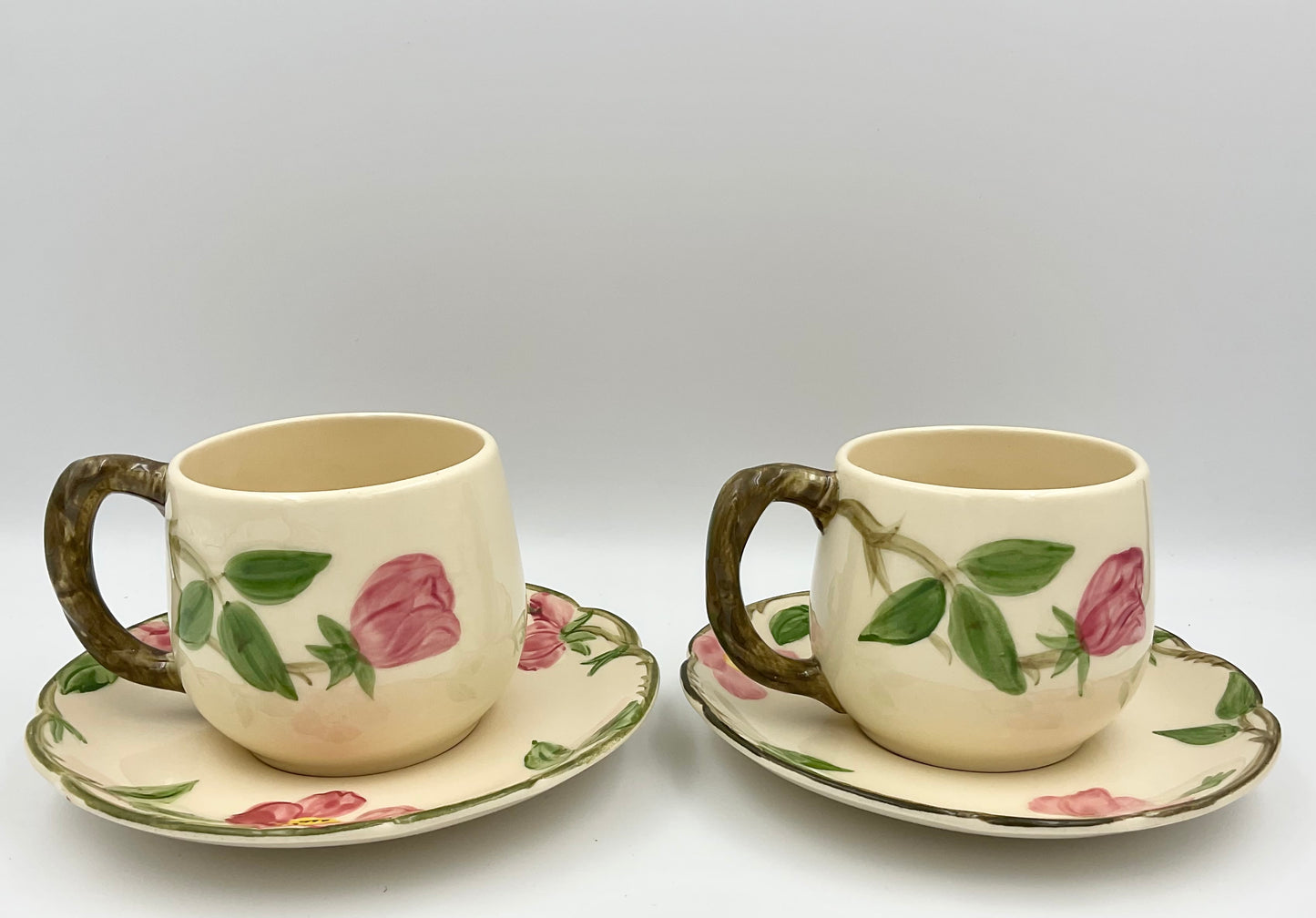 Vintage Franciscan Desert Rose Cup and Saucer Set - Set of 4