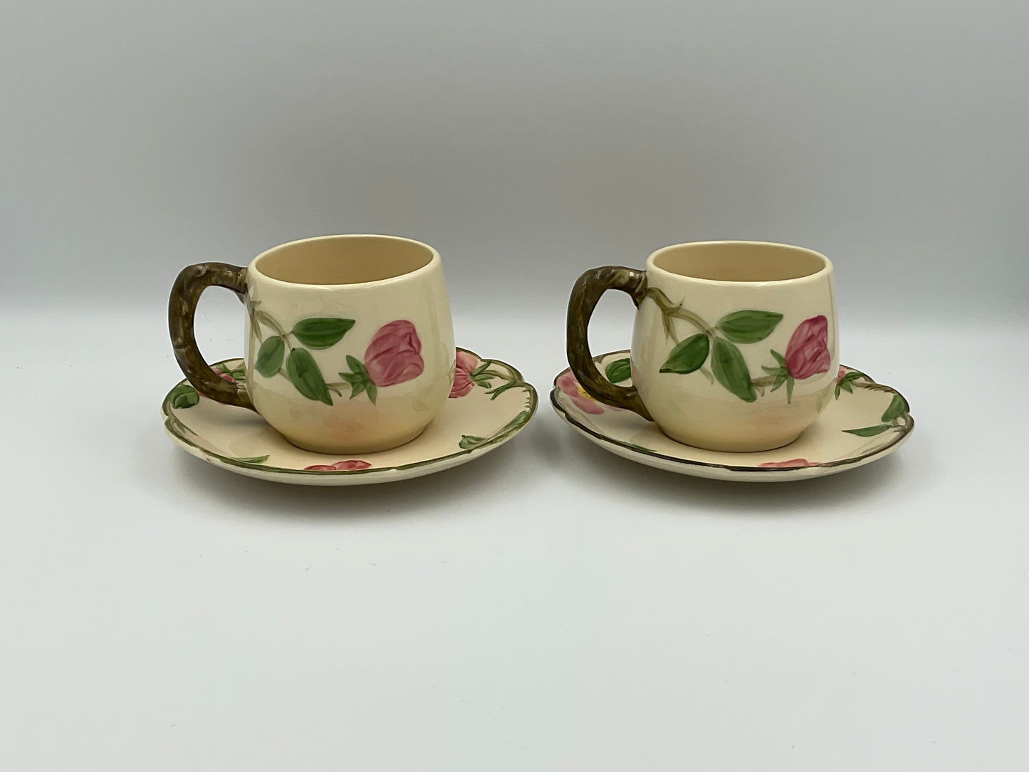 Vintage Franciscan Desert Rose Cup and Saucer Set - Set of 4