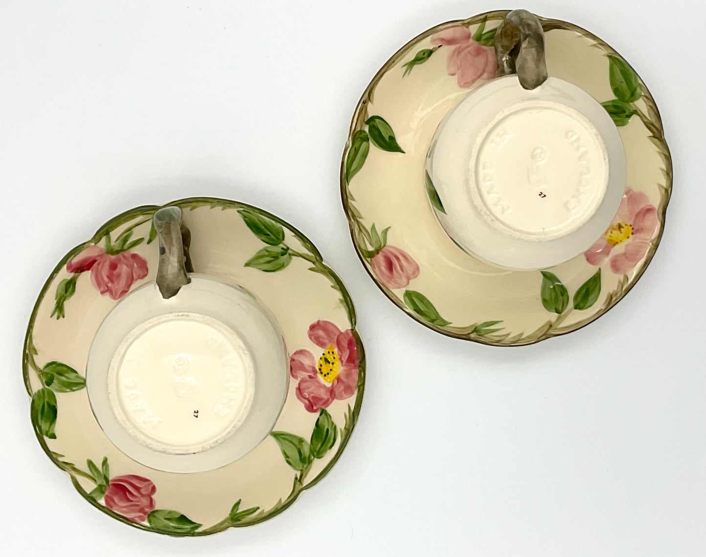 Vintage Franciscan Desert Rose Cup and Saucer Set - Set of 4