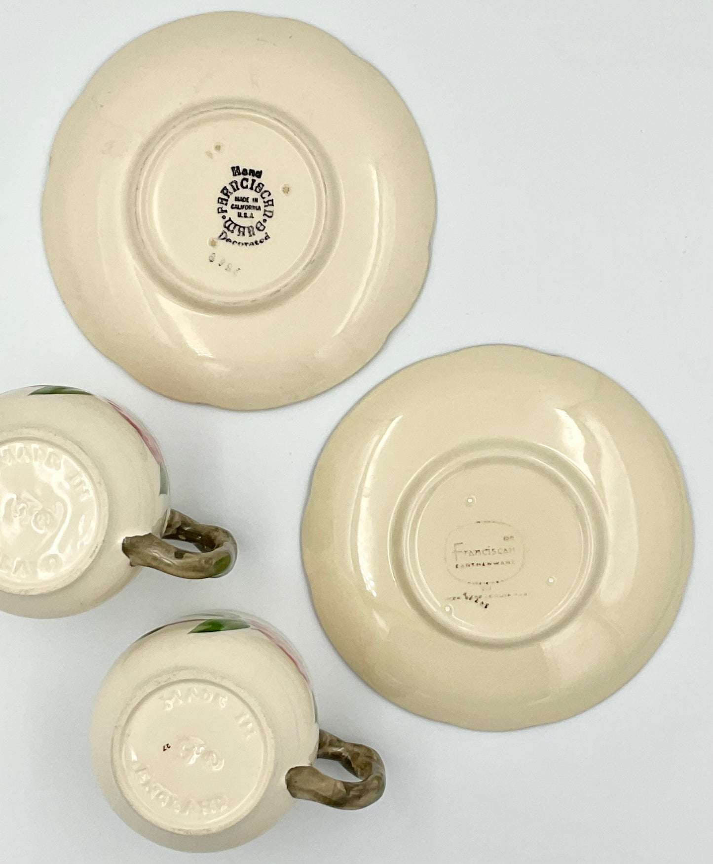 Vintage Franciscan Desert Rose Cup and Saucer Set - Set of 4