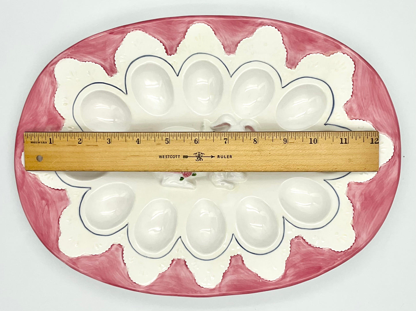 Vintage Ceramic Bunny Deviled Egg Platter