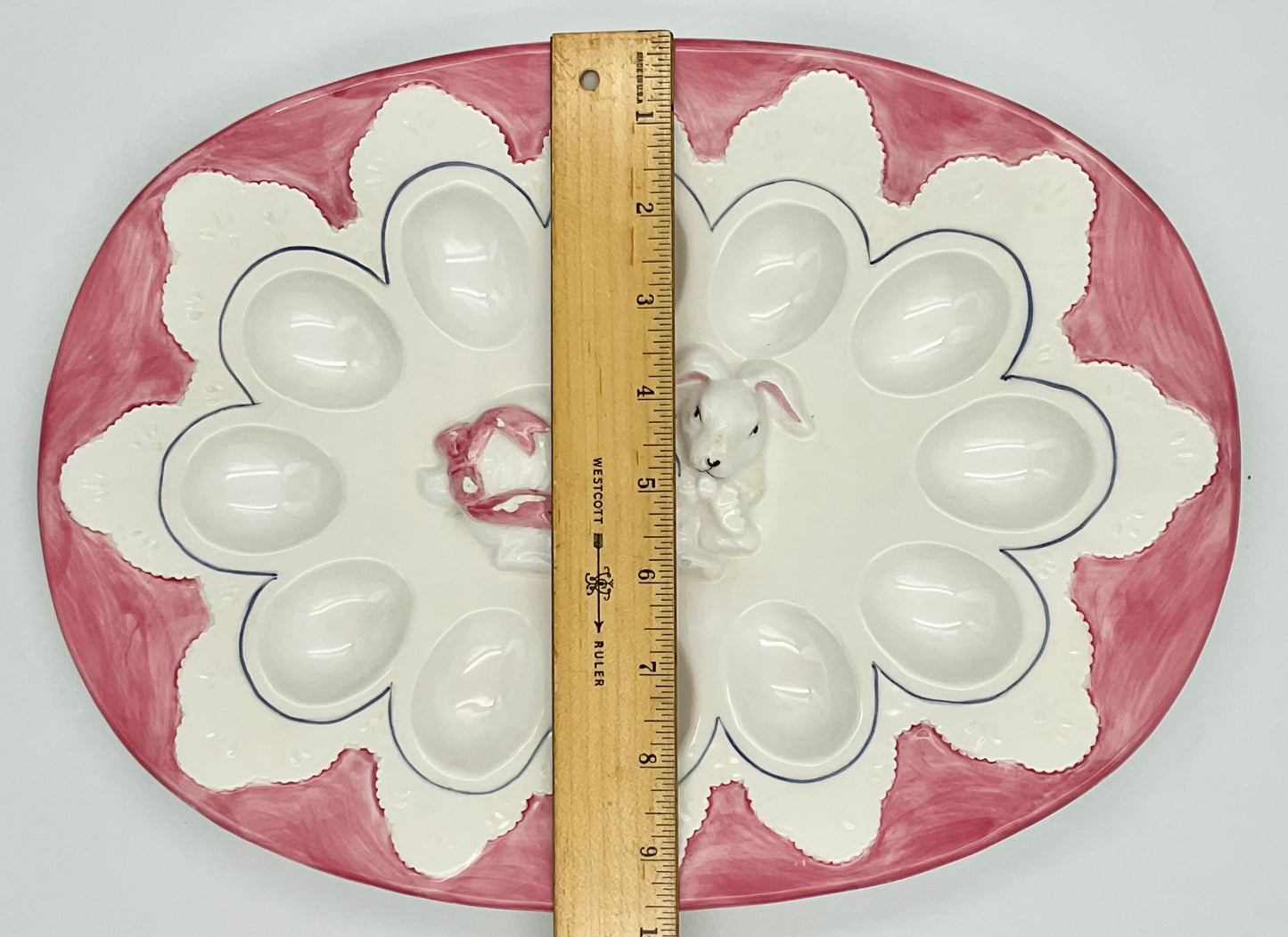 Vintage Ceramic Bunny Deviled Egg Platter