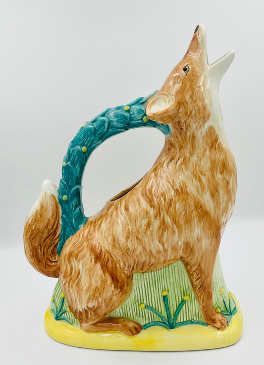 Andrea West Hand Painted Italian Fox Pitcher