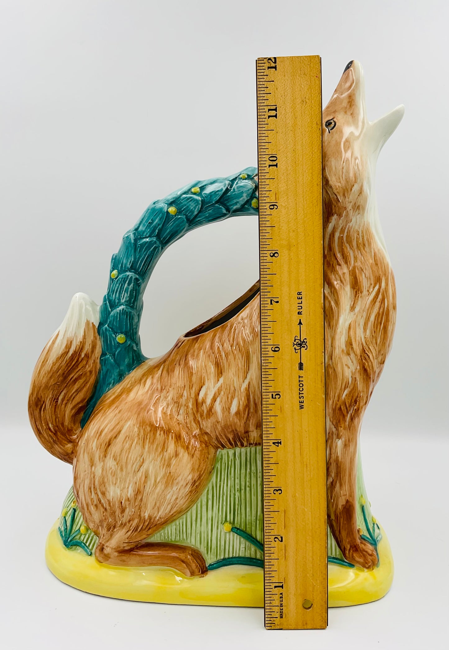 Andrea West Hand Painted Italian Fox Pitcher