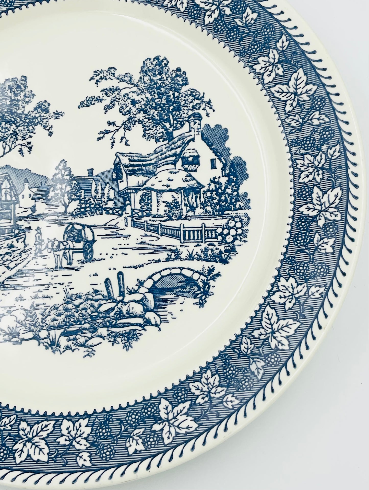 Vintage Homer Laughlin Shakespeare Country Blue Transferware Serving Platter
