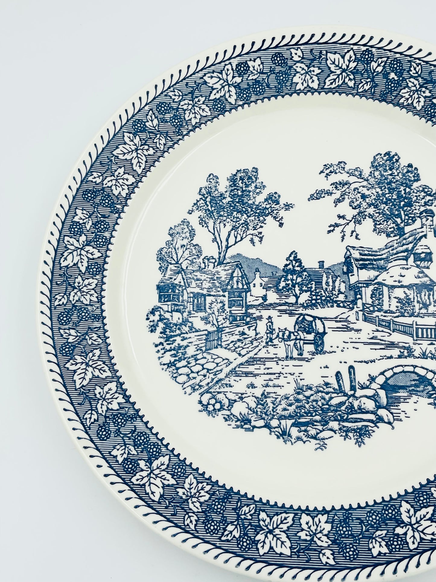 Vintage Homer Laughlin Shakespeare Country Blue Transferware Serving Platter