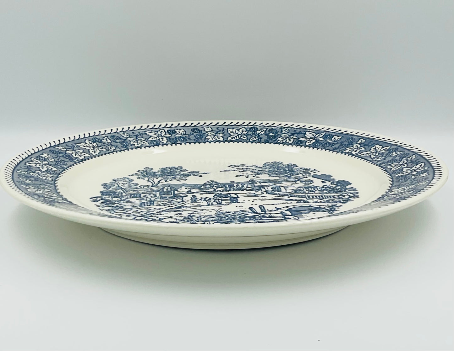 Vintage Homer Laughlin Shakespeare Country Blue Transferware Serving Platter