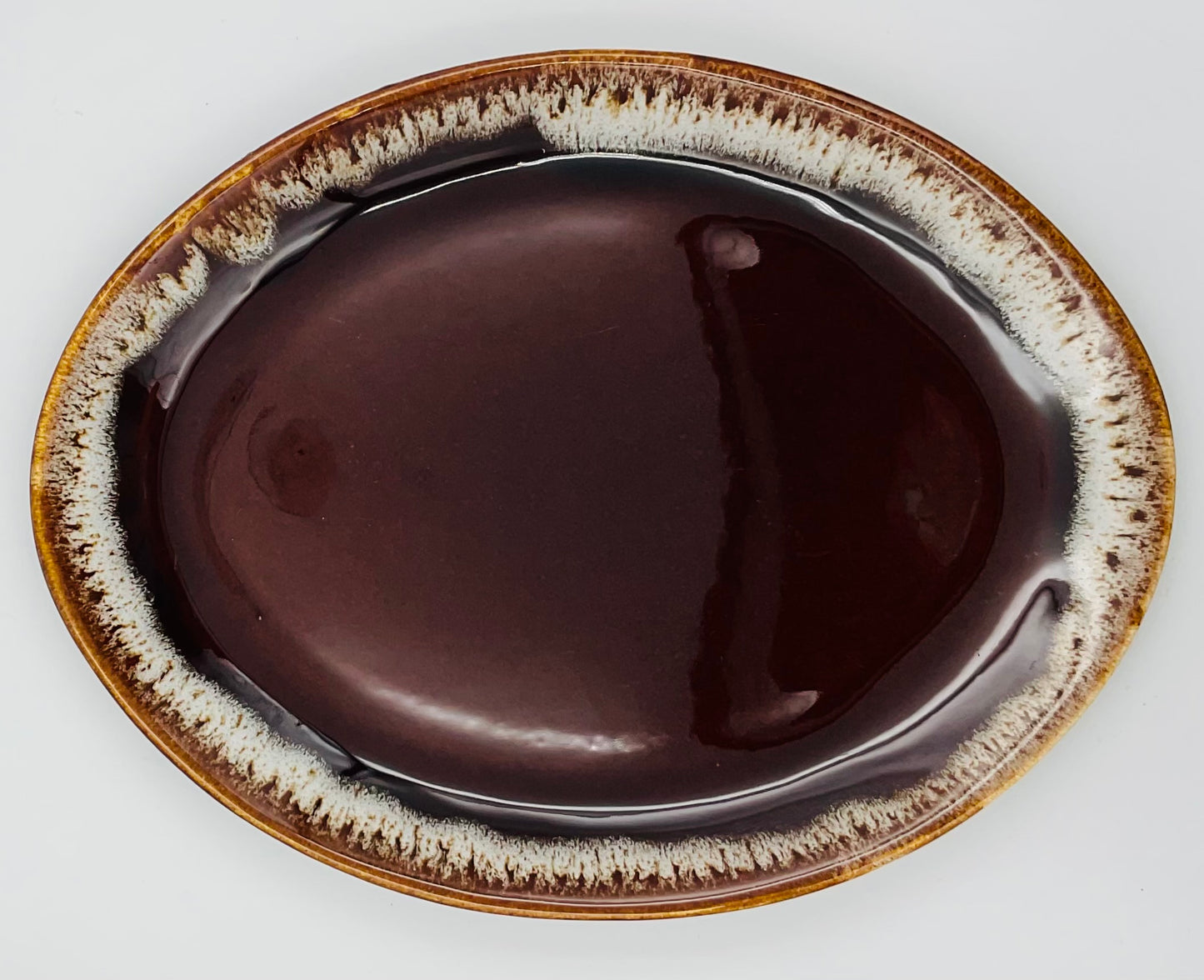 McCoy Brown Drip Glaze Oval Platter | Vintage USA Pottery