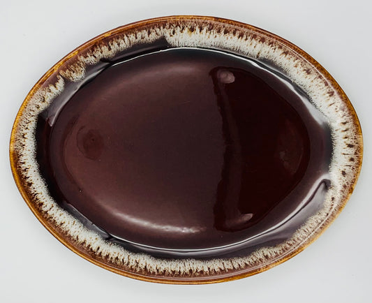 McCoy Brown Drip Glaze Oval Platter | Vintage USA Pottery