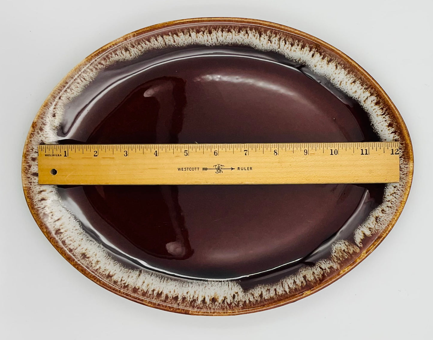 McCoy Brown Drip Glaze Oval Platter | Vintage USA Pottery