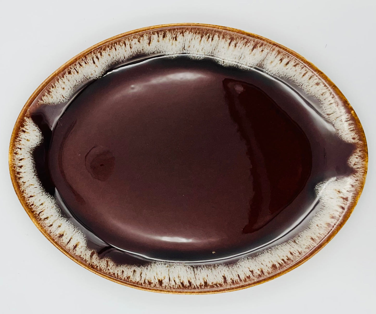 McCoy Brown Drip Glaze Oval Platter | Vintage USA Pottery