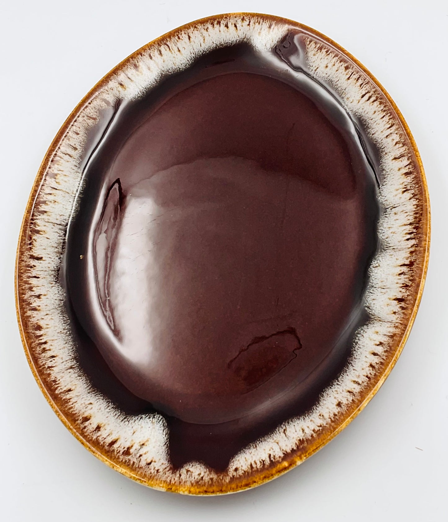 McCoy Brown Drip Glaze Oval Platter | Vintage USA Pottery