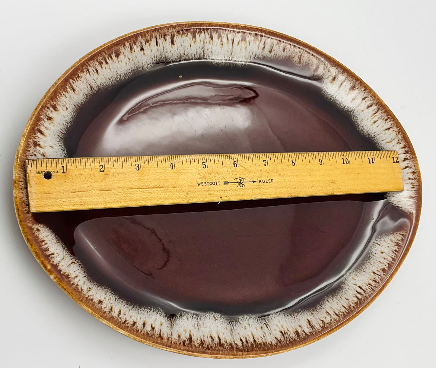 McCoy Brown Drip Glaze Oval Platter | Vintage USA Pottery