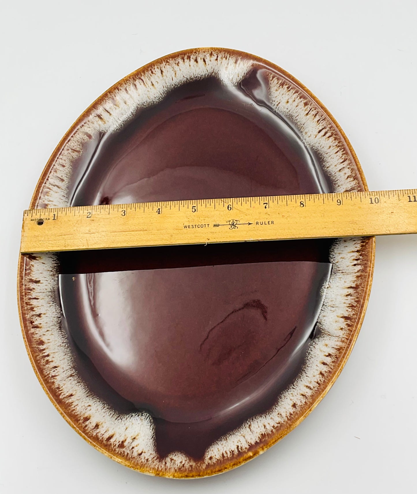 McCoy Brown Drip Glaze Oval Platter | Vintage USA Pottery