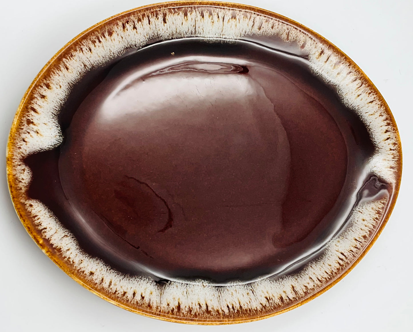 McCoy Brown Drip Glaze Oval Platter | Vintage USA Pottery