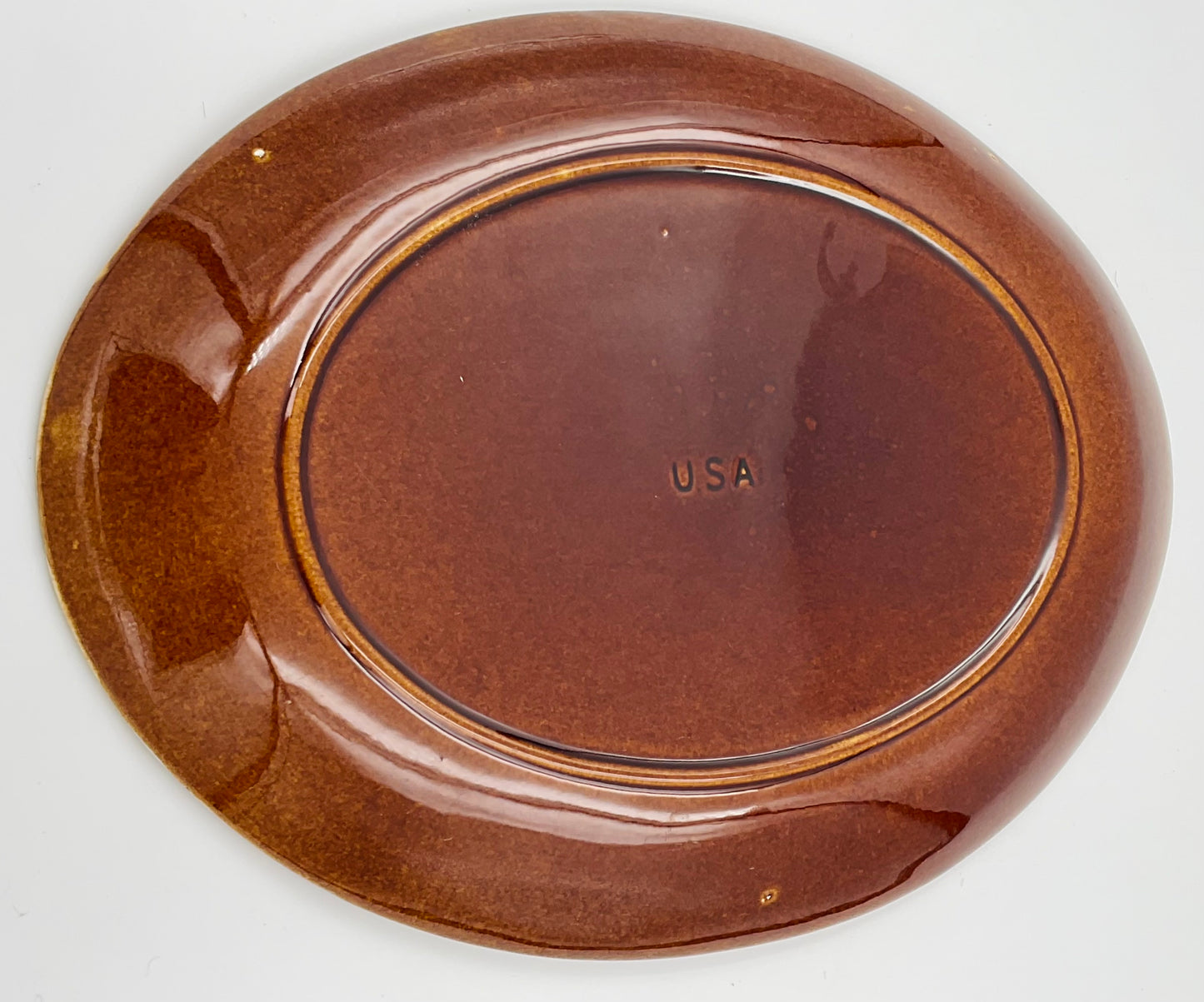McCoy Brown Drip Glaze Oval Platter | Vintage USA Pottery