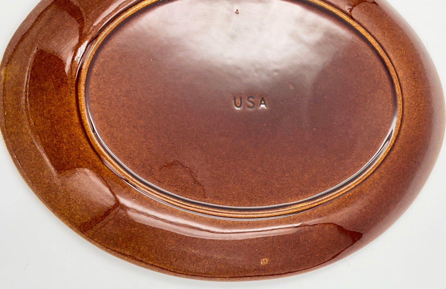 McCoy Brown Drip Glaze Oval Platter | Vintage USA Pottery