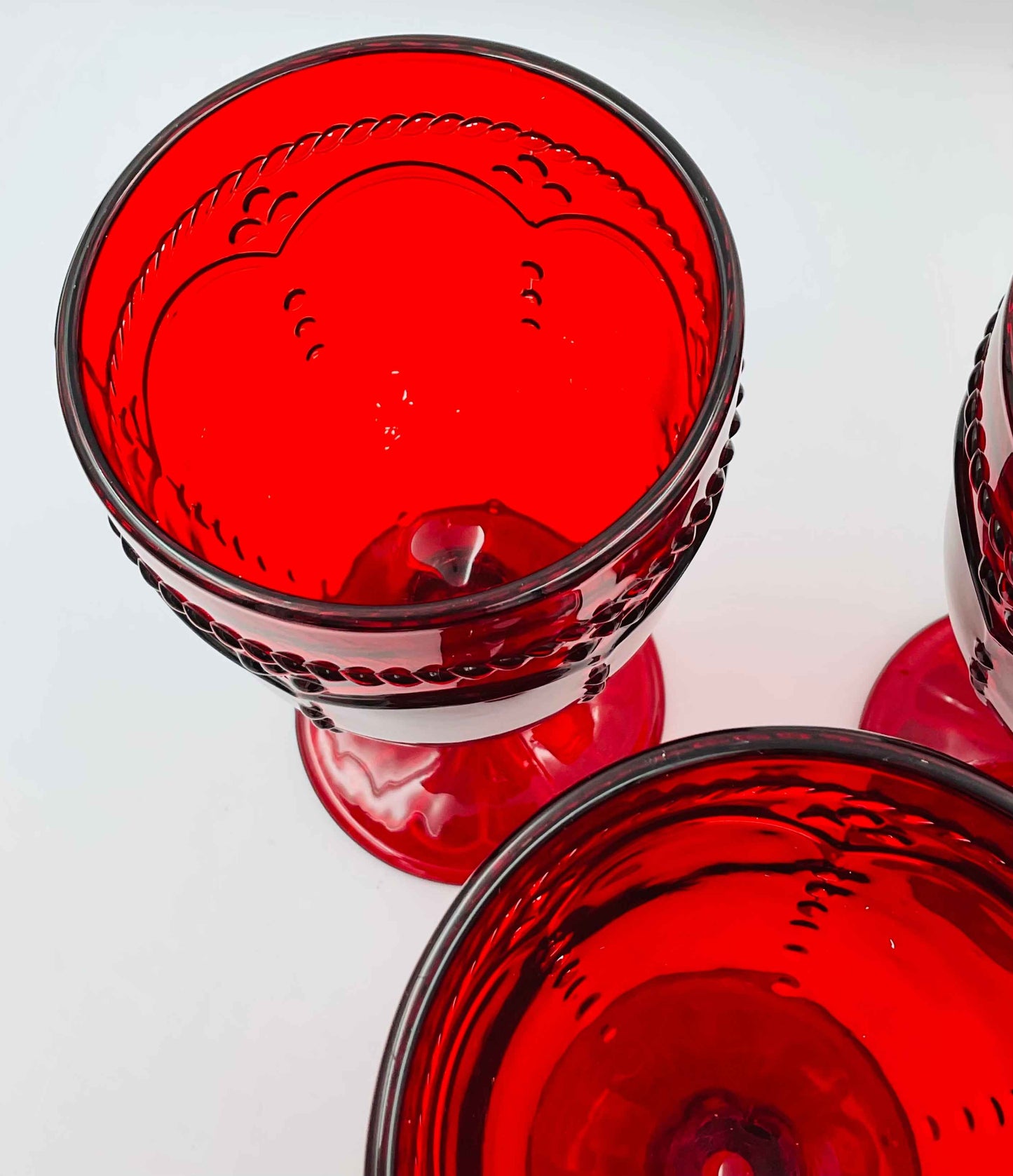 Princess House Marbella Ruby Pedestal Glasses - Set of 5
