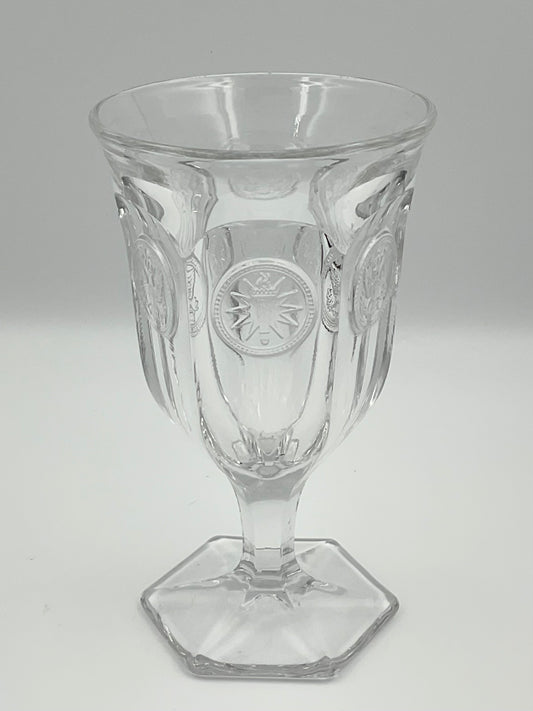 Vintage Fostoria Clear Coin Glass Goblet
