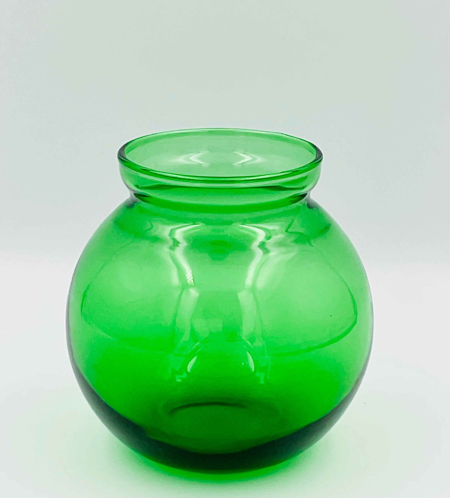 Vintage Anchor Hocking Forest Green Ivy Ball Vase