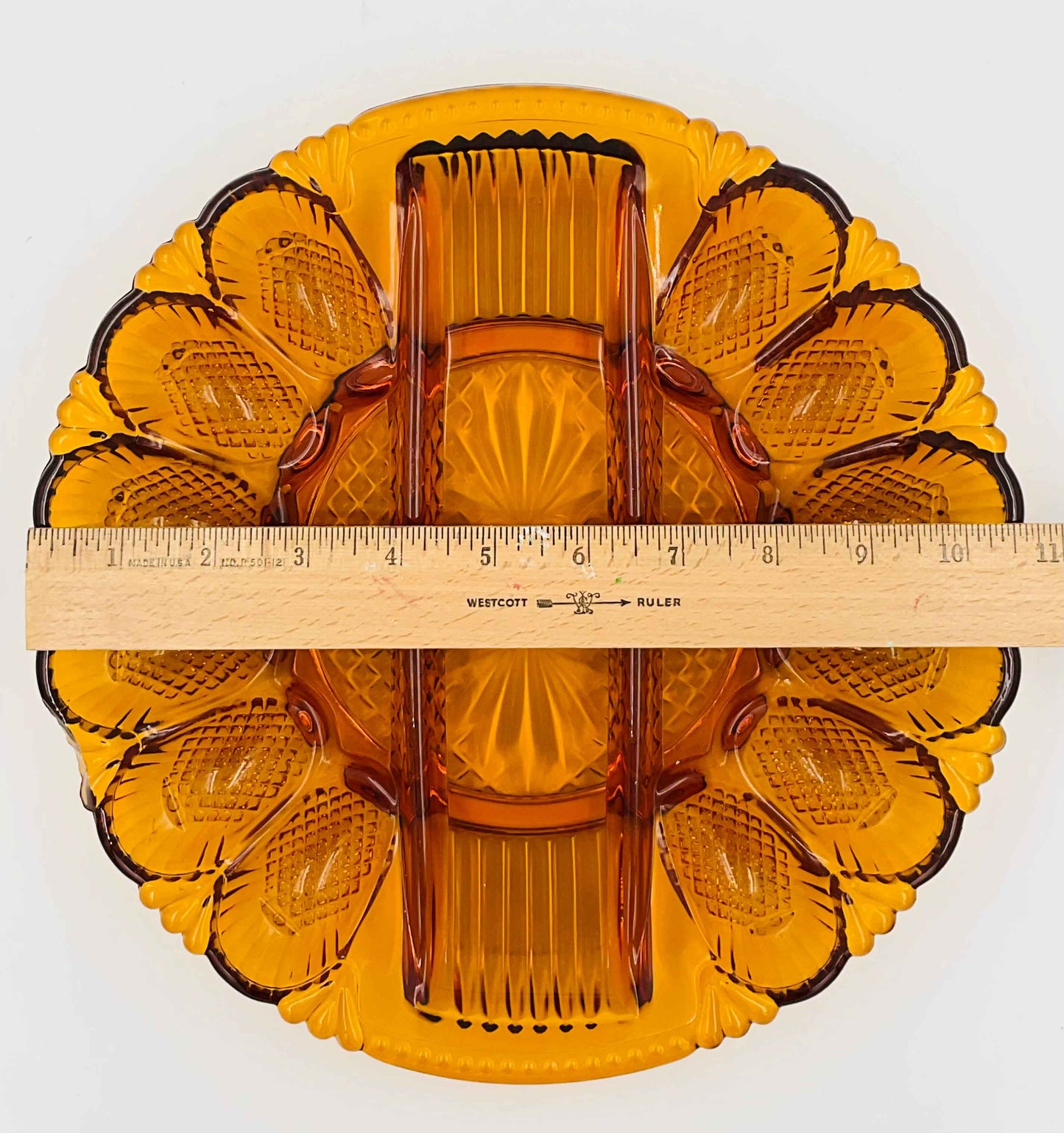Indiana Glass Amber Deviled Egg Plate