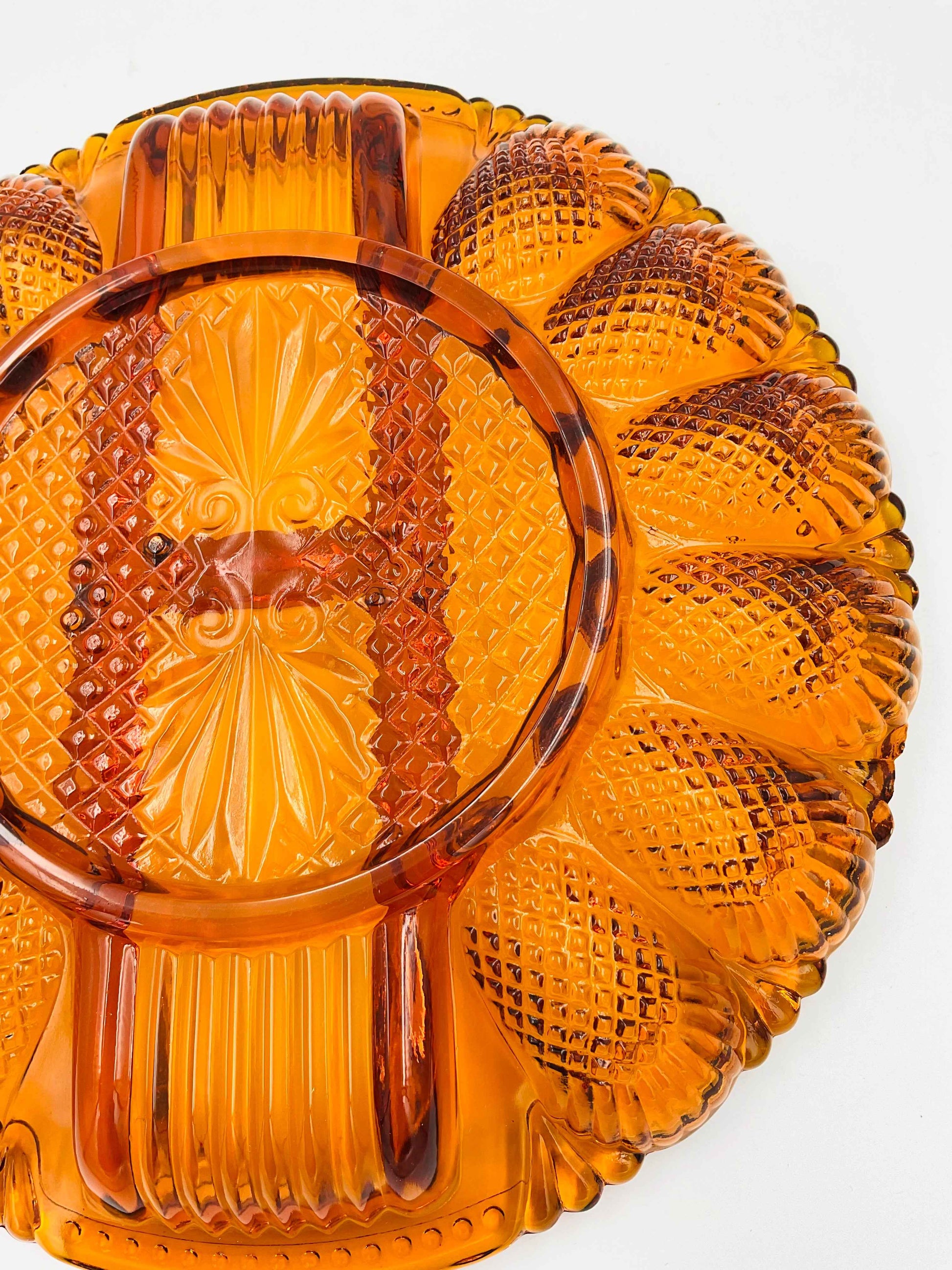 Indiana Glass Amber Deviled Egg Plate